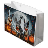 Blue Heeler Halloween Spooky Groot Cadeauzakje (Achterkant Gekanteld)