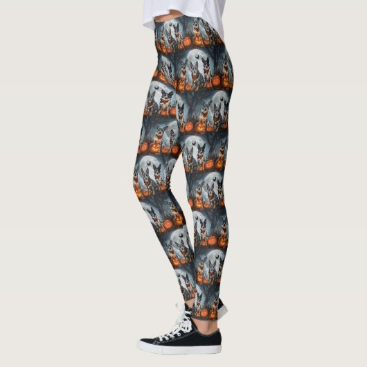 Blue Heeler Halloween Spooky Leggings (Links)