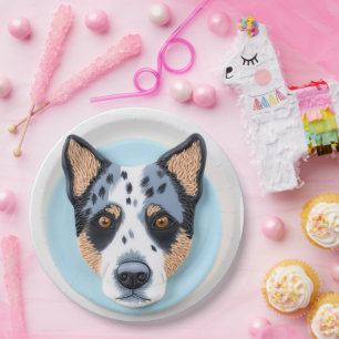 Blue Heeler Hond 3D Geïnspireerd Papieren Bordje