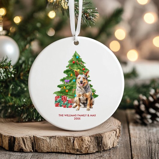Blue Heeler hond gepersonaliseerde kerst Keramisch Ornament