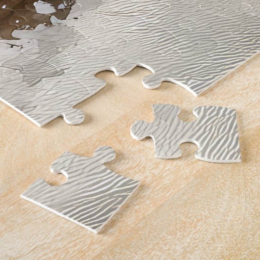 Blue Heeler Hond in Sledge Laat het Sneeuw Kerstmi Legpuzzel (Zijkant)