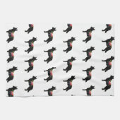 Blue Heeler Hondenras Boho Floral Silhouette Theedoek (Horizontaal)