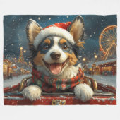 Blue Heeler Hondenroller Onderzetter Kerst Fleece Deken (Voorkant (Horizontaal))