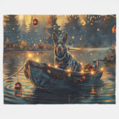 Blue Heeler kerstvakantie Fleece Deken (Voorkant (Horizontaal))