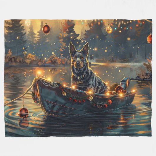 Blue Heeler kerstvakantie Fleece Deken (Voorkant (Horizontaal))