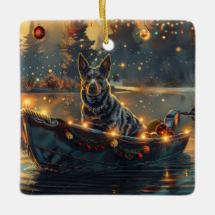 Blue Heeler kerstvakantie Keramisch Ornament