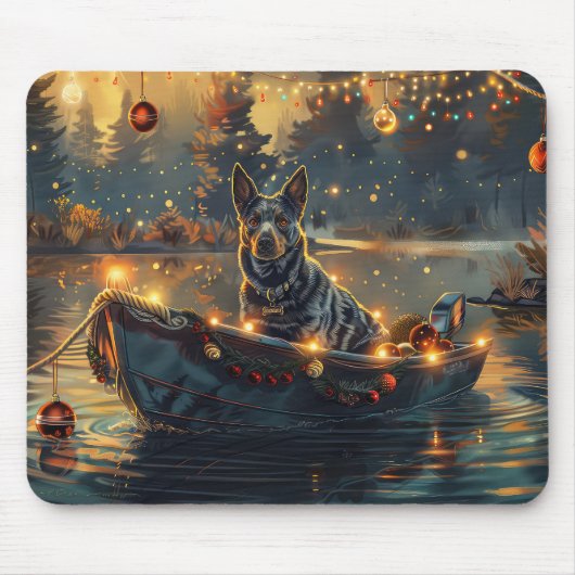 Blue Heeler kerstvakantie Muismat (Voorkant)