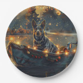 Blue Heeler kerstvakantie Papieren Bordje (Voorkant)