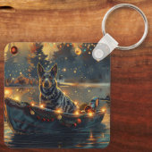 Blue Heeler kerstvakantie Sleutelhanger (Achterkant)