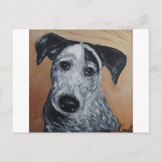 Blue Heeler Labrador Puppy Painting Briefkaart (Voorkant)