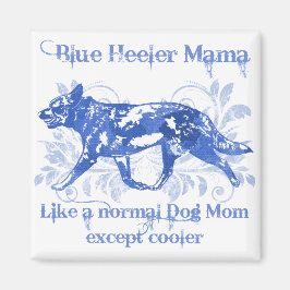 Blue Heeler Mama Waterverf Blauw Magneet