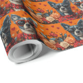 Blue Heeler met hart Rozen Valentijnsdag Cadeaupapier (Rol Hoek)