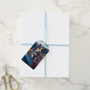Blue Heeler op een peddel: een Schilderachtig avon Cadeaulabel