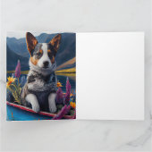 Blue Heeler op een peddel: een Schilderachtig avon Kaart (Binnen)