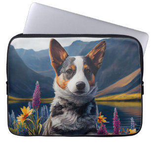 Blue Heeler op een peddel: een Schilderachtig avon Laptop Sleeve