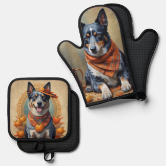 Blue Heeler Ovenwant & Pannenlap Set