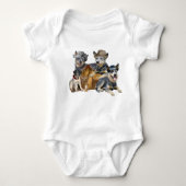 Blue Heeler Western Theme Apparel Romper (Voorkant)