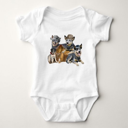 Blue Heeler Western Theme Apparel Romper (Voorkant)