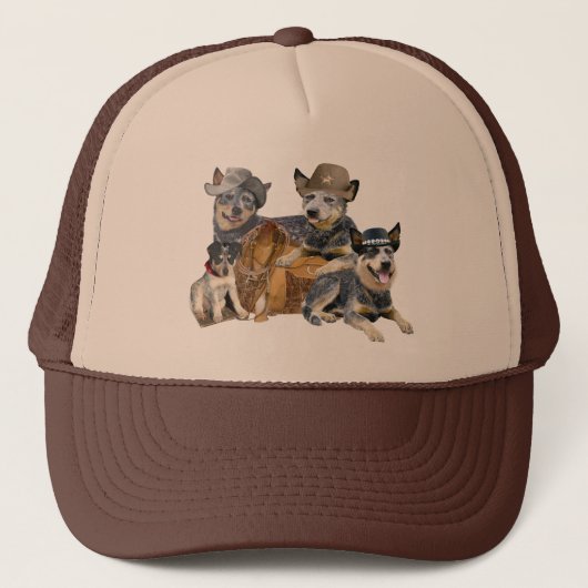 Blue Heeler Western Theme Apparel Trucker Pet (Voorkant)