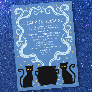 Blue Heksenbaby is op komst Jongens Baby Shower  Kaart