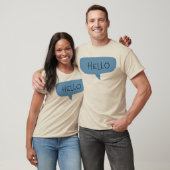 Blue "Hello" Speech Bubble Vector Illustration T-shirt (Unisex)