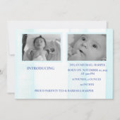 Blue Hello World Boy Faire-part de naissance (Devant)