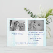 Blue Hello World Boy Faire-part de naissance (Debout devant)