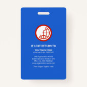 Blue Helpend Hand Staff Photo Template ID Badge (Achterkant)