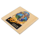 Blue Hen Beer Wood Onderzetter (Gekanteld)