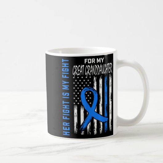 Blue Her Fight Diabetes Awareness Shirt Great Gran Koffiemok (Rechts)