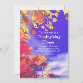 Blue Herfst Sky Thanksgiving Kaart