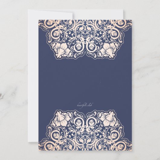 Blue Heritage Invitation Kaart (Achterkant)