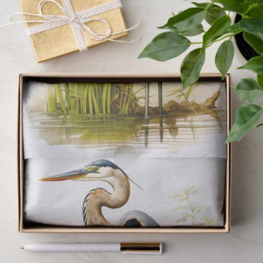 Blue Heron 1 Decoupage Papier (Geschenk)