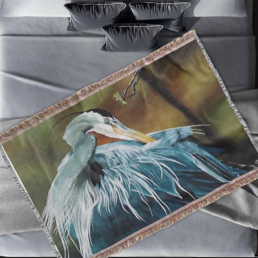 Blue Heron Bird Deken