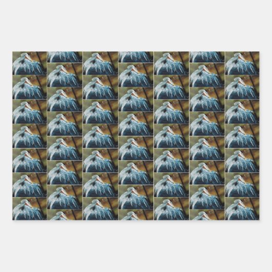 Blue Heron Bird Inpakpapier Vel (Voorkant 3)