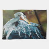 Blue Heron Bird Theedoek (Horizontaal)