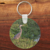 Blue Heron Button Sleutelhanger (Voorkant)