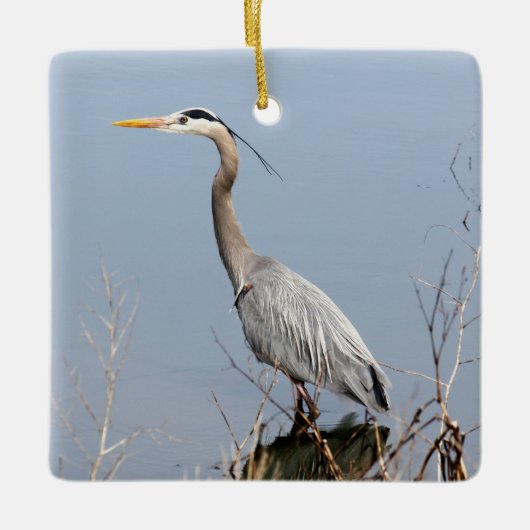 Blue Heron Ceramic kerstversiering Keramisch Ornament (Voorkant)