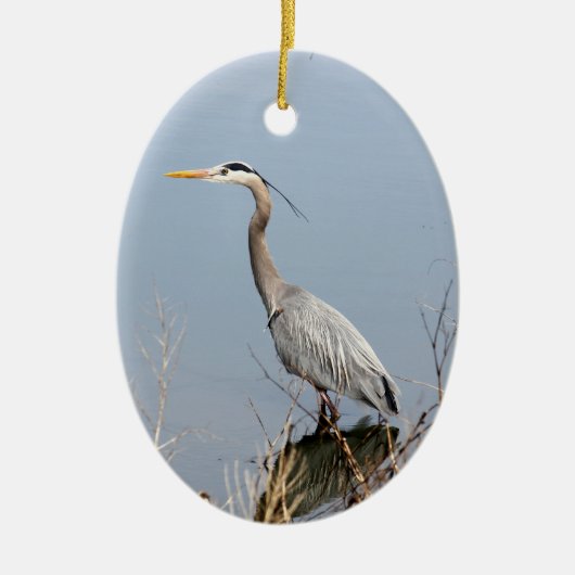 Blue Heron Ceramic kerstversiering Keramisch Ornament (Voorkant)