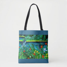 Blue Heron Couple Canvas tas