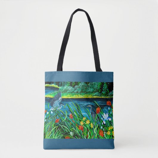 Blue Heron Couple Canvas tas (Voorkant)