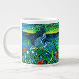 Blue Heron Couple Coffee Cup Extra Grote Beker