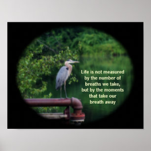 Blue Heron Inspirerend Life Quote Poster