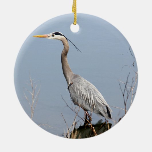 Blue Heron Keramisch Ornament (Achterkant)