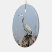Blue Heron Keramisch Ornament (Links)
