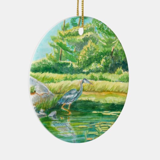 Blue Heron kerstversiering Keramisch Ornament (Rechts)