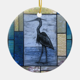 Blue Heron met Blues Keramisch Ornament