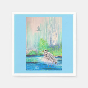 Blue Heron Napkin Servet