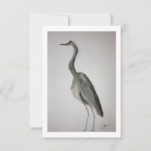 Blue Heron Note Kaart met envelop - Originele Kuns (Voorkant)