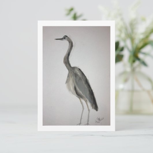 Blue Heron Note Kaart met envelop - Originele Kuns (Staand voorkant)
